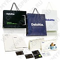 Комплексные заказы для Deloitte & Touche Regional Consulting Services: настольные перекидные календари-домики, бумажные пакеты, блоки для записей, визитные карточки